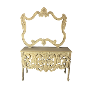Carved Console Table with Mirror Frame