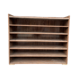 Wide Wooden Open Shelf Rack