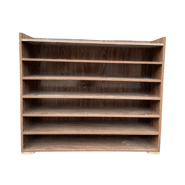 Wide Wooden Open Shelf Rack