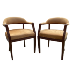 Mustard Velvet Barrel Back Chair Set