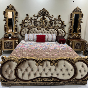 Royal Carved Bedroom Set with Dressing Mirrors