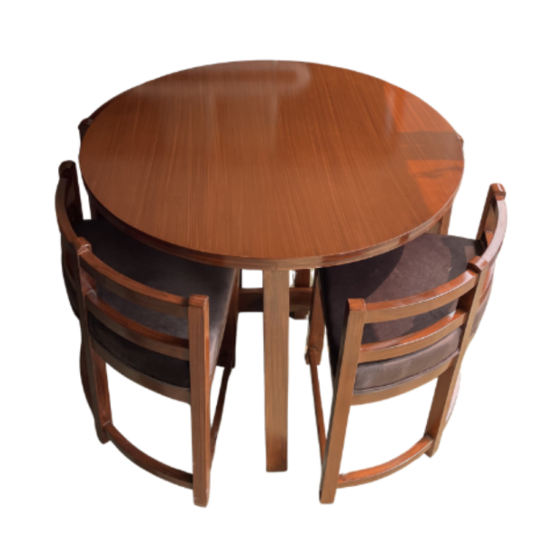 Round Space-Saving Dining Set with Tucked-In Chairs