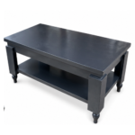 Grey Wood Coffee Table with Bottom Shelf