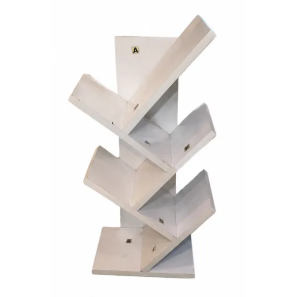 White Geometric Shelf Unit and Wall Mirror Set