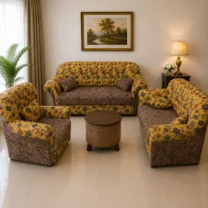 Yellow floral sofa set