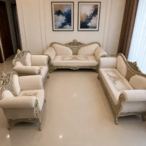 ivory carved rococo sofa set