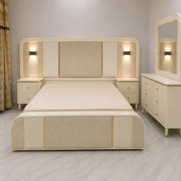 Ivory Bed Set with Dressing Table
