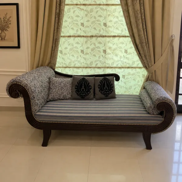 Carved Wood Chaise Lounge