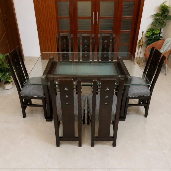 Wood Dining Table With 6 Chairs