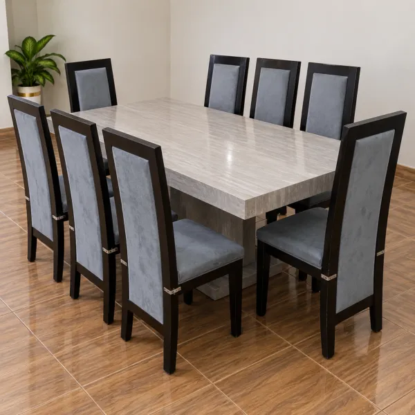 Marble Top Dining Set With Pedestal Base