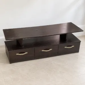 Dark Brown TV Console LED Stand with Storage