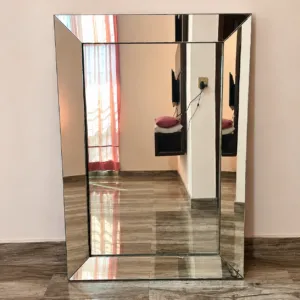 Large Mirror with Angled Glass Frame