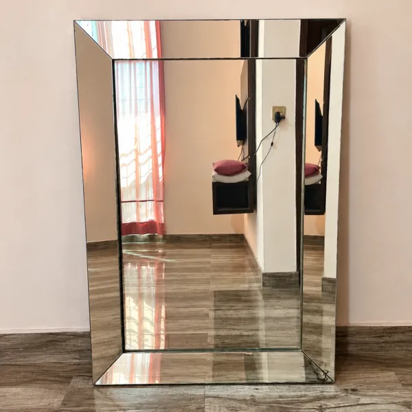 Large Mirror with Angled Glass Frame