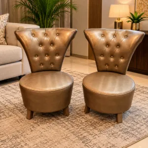Tufted Bronze Accent Chairs